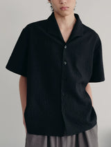 Seagull Collar Leaf Jacquard Shirt