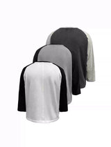 Color Block Raglan Three-Quarter Sleeve Tops