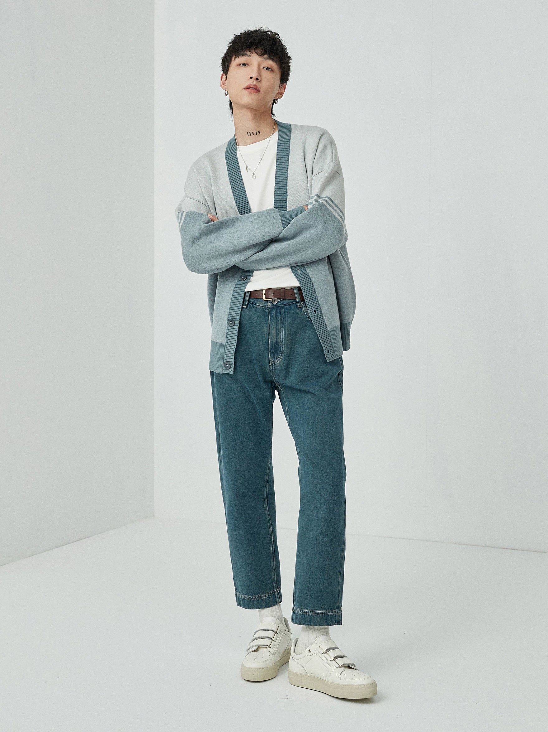 Vintage Washed Straight Ankle Jeans