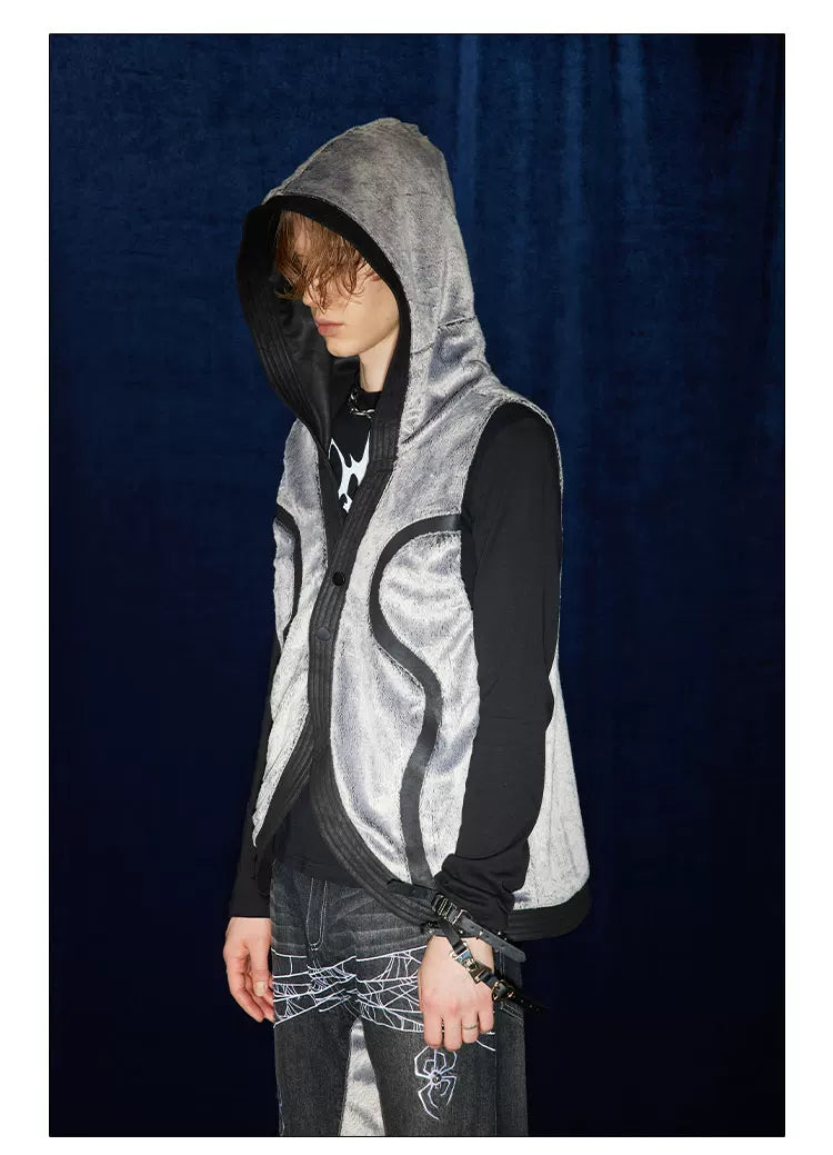 Vintage Reversible Sparkling Spider Fleece Vest