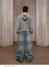 American Washed Rhinestone Straight Leg Jeans