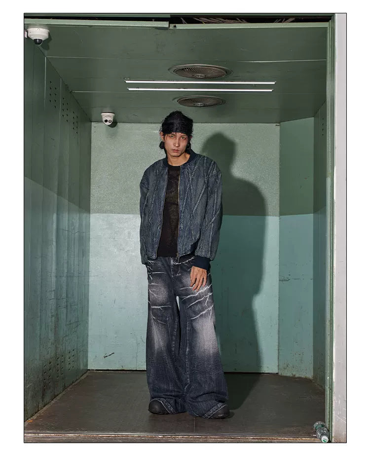 American Vintage Washed Distressed Baggy Jeans