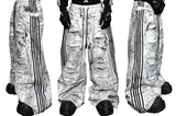 Wide Leg Two-In-One White Canvas Pants