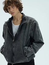 Cropped Loose Red Lined Puffer Coat