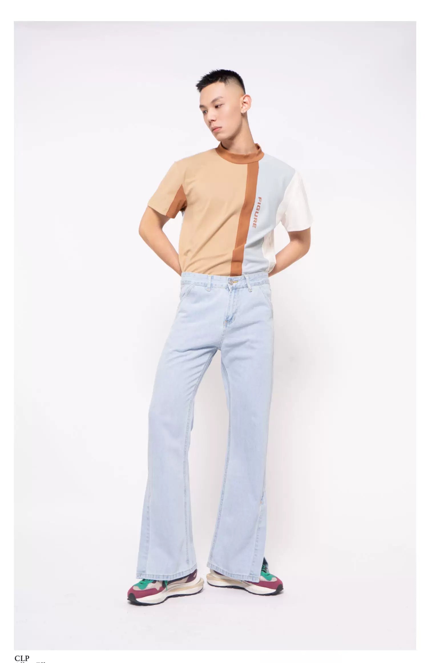 Men's Loose Half High Collar Tee