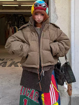 Layered Hooded Australian Wool Down Jacket
