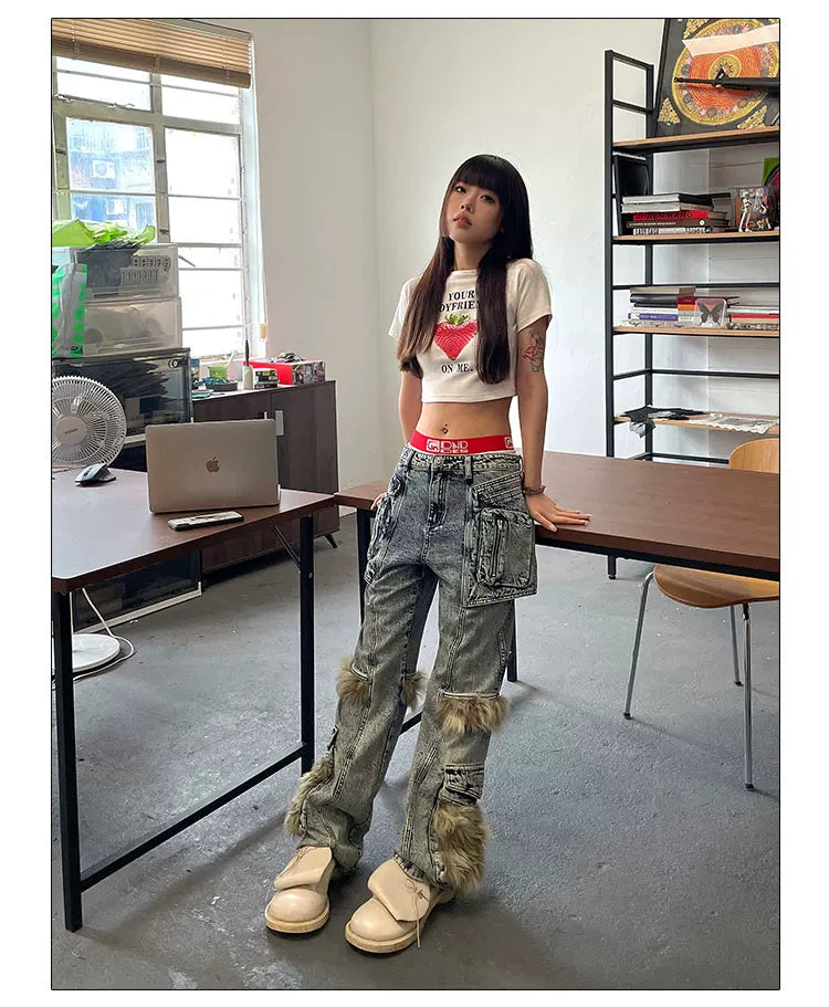 Printed Crop Slim Tee For Women