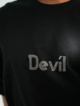 Black Sequin Devil Wing Tee
