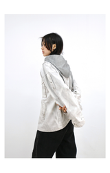 Plaid Hooded Smoke-Dyed Violet M65 Jacket