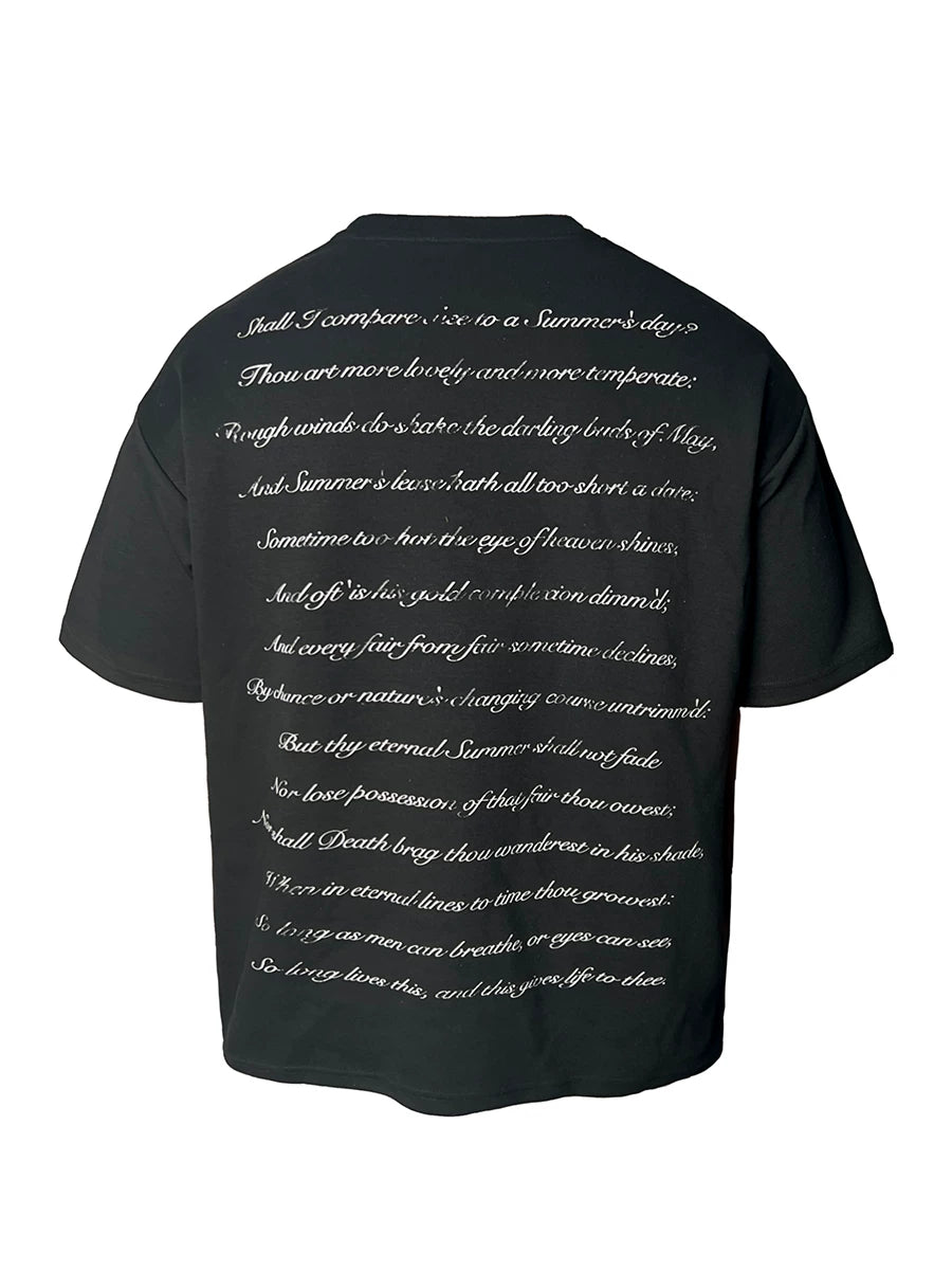 Shakespeare Poetry Heavyweight White Cotton Tee