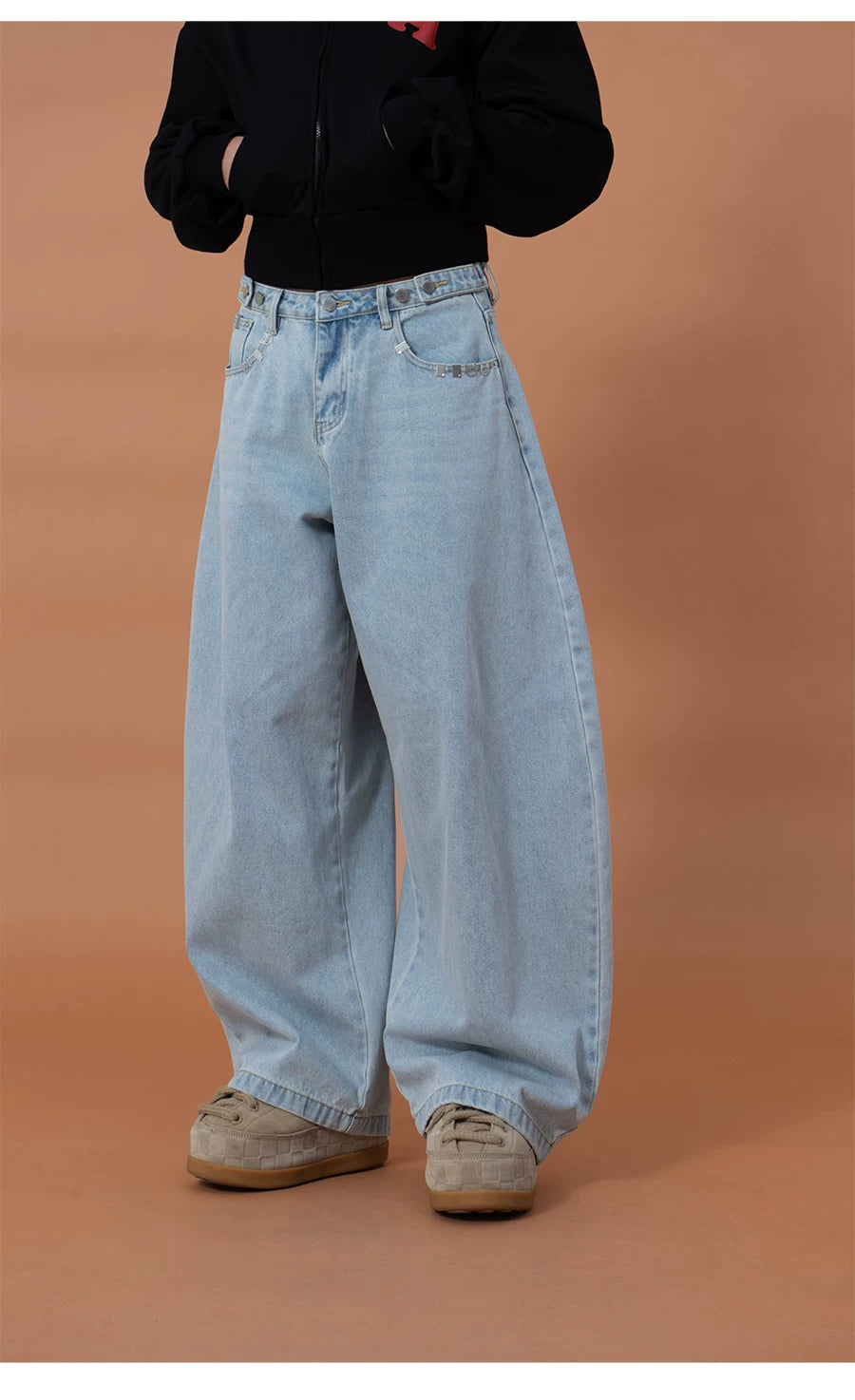 Men's Wide Leg Light Blue Jeans