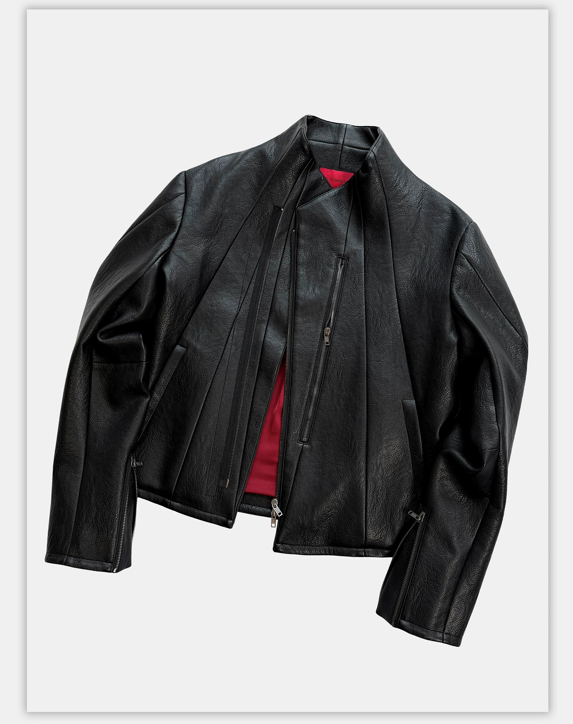 Asymmetric Wild Cowhide Leather Jacket