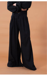 Men's Black Wide Leg Casual Pants