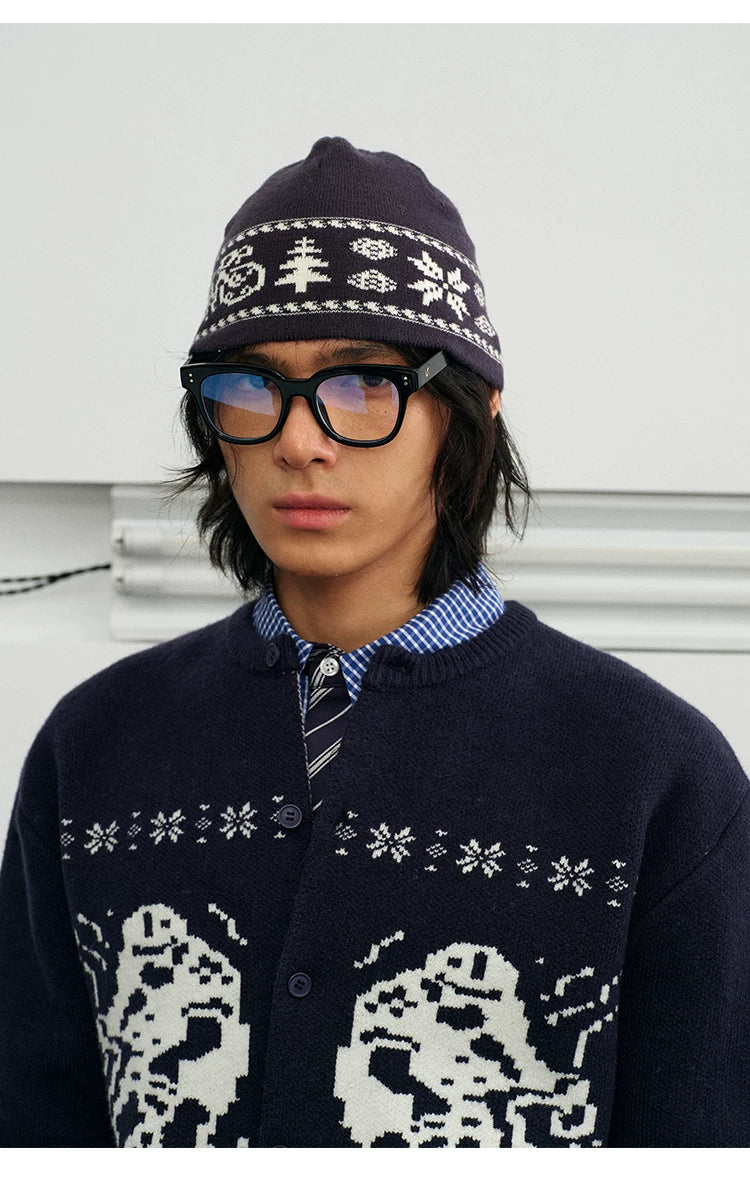 Fair Isle Color Block Knit Beanie