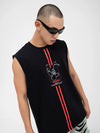 Men's Black Printed Tank Top