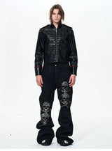 Men's Winter Stand Collar PU Jacket
