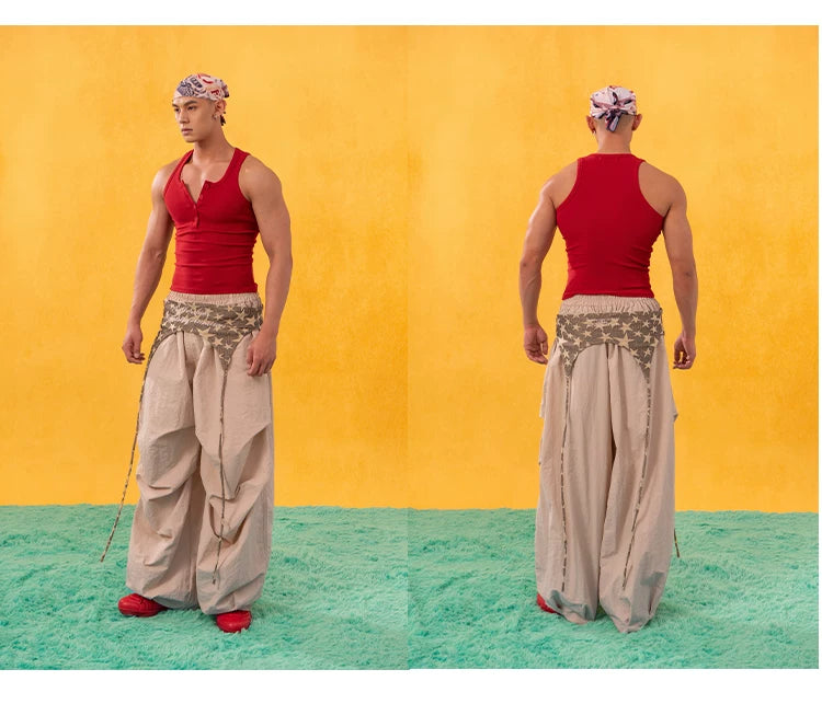 Multi-color Y2K Men's Wide Leg Pants