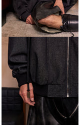 Punk Loose Leather Zippered Cropped Pants