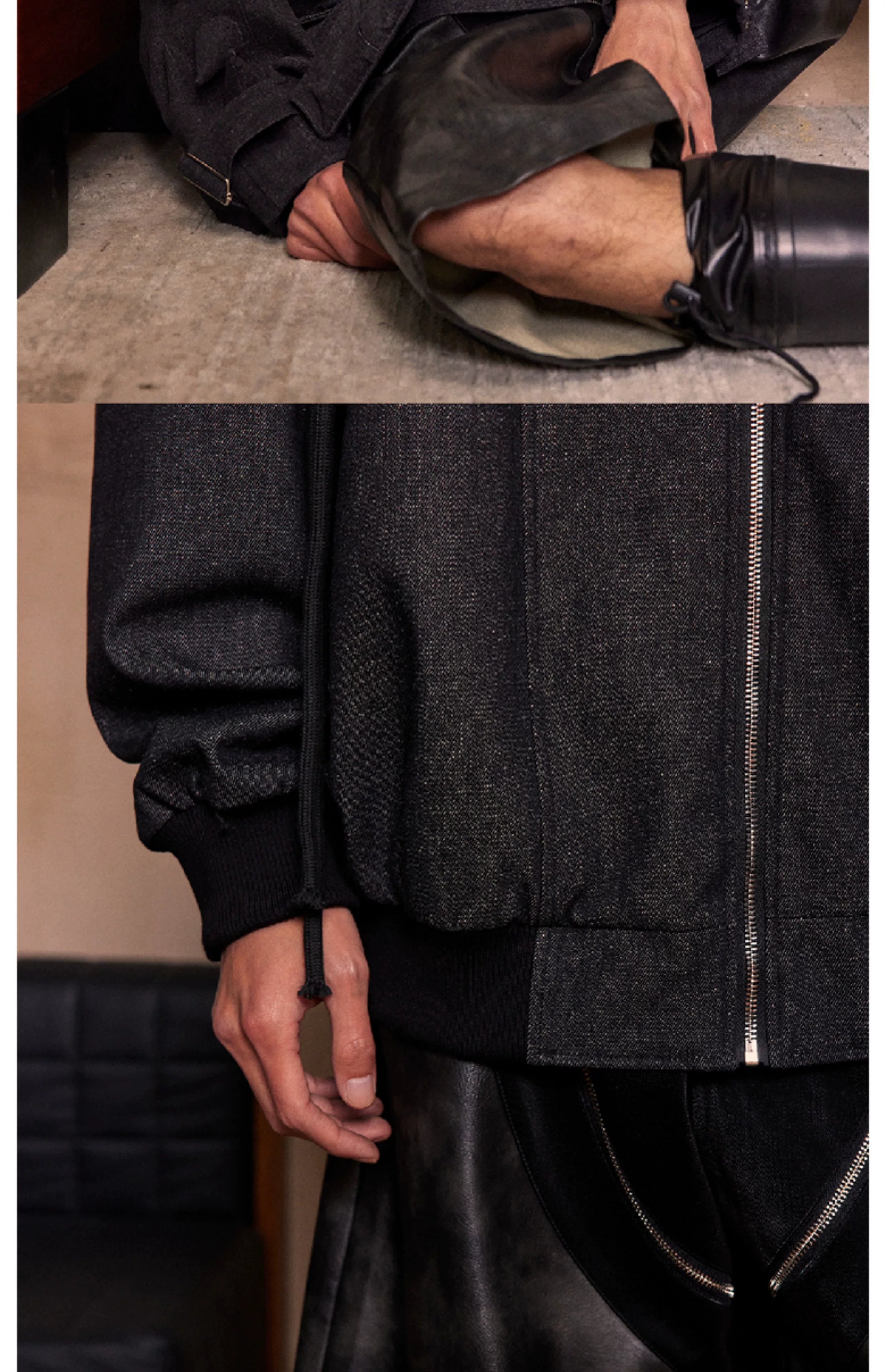 Punk Loose Leather Zippered Cropped Pants