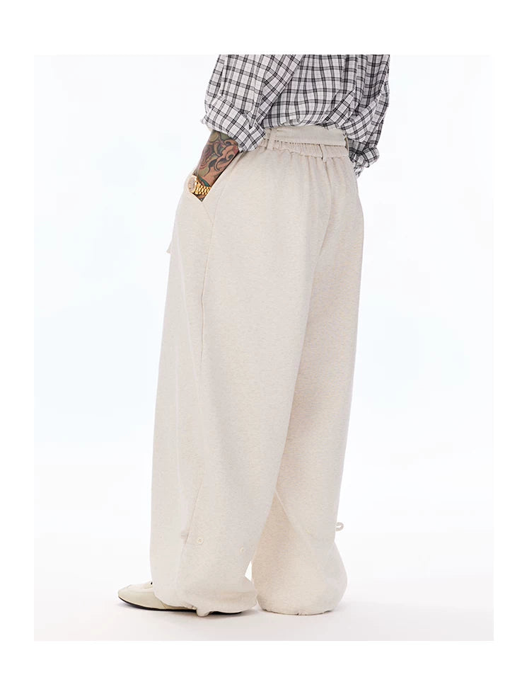 Oversized High-Waisted Curved Sweatpants