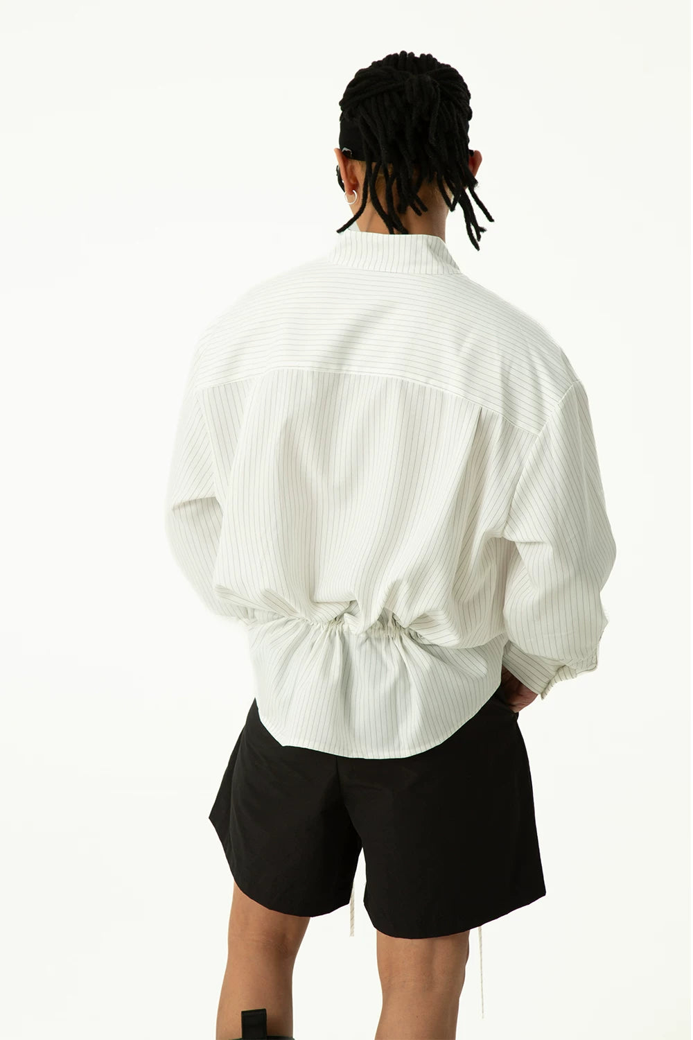 Men's White Striped Long Sleeve Shirt