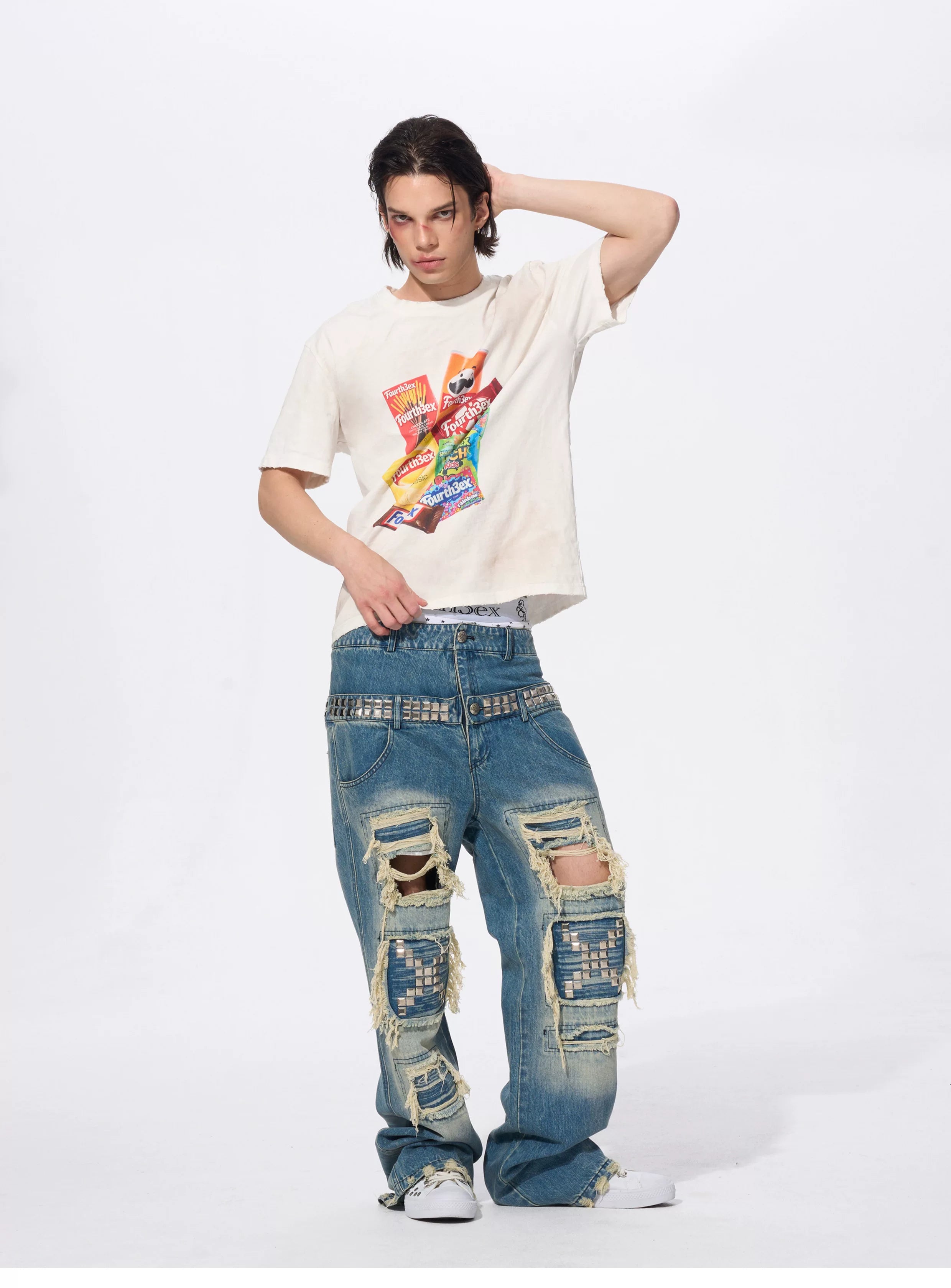 Men's Snack Print Washed Cotton Tee