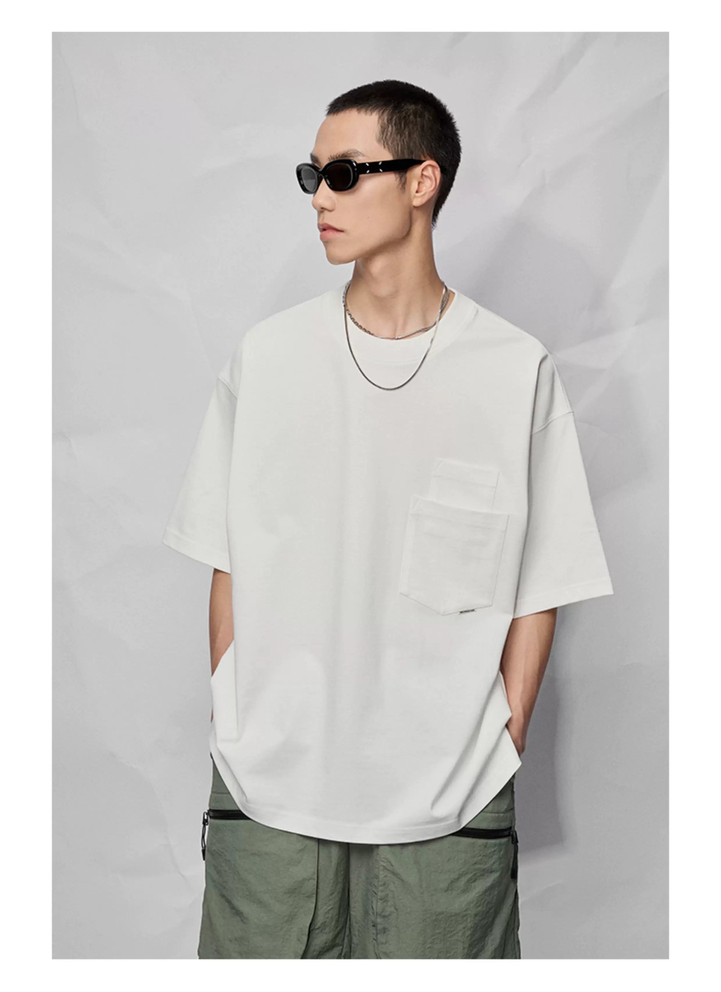 Double Pocket Split Hem Loose Tee