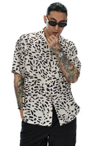 Men's Spotted Cuban Collar Shirt