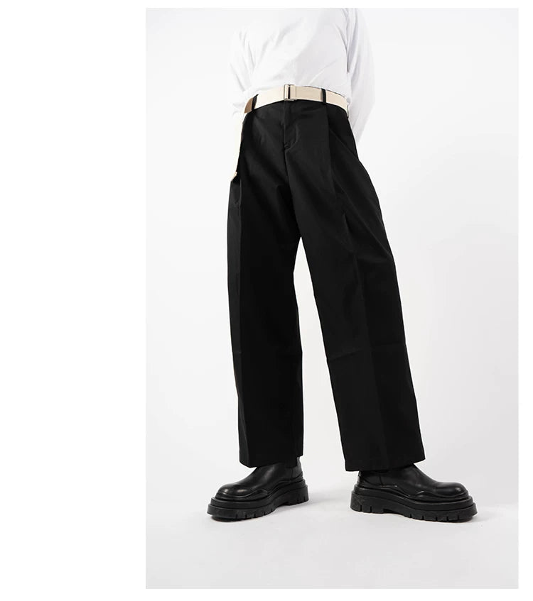 Men's Multicolor Loose Straight Cropped Pants