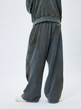 Vintage Washed Drawstring Wide Leg Sweatpants