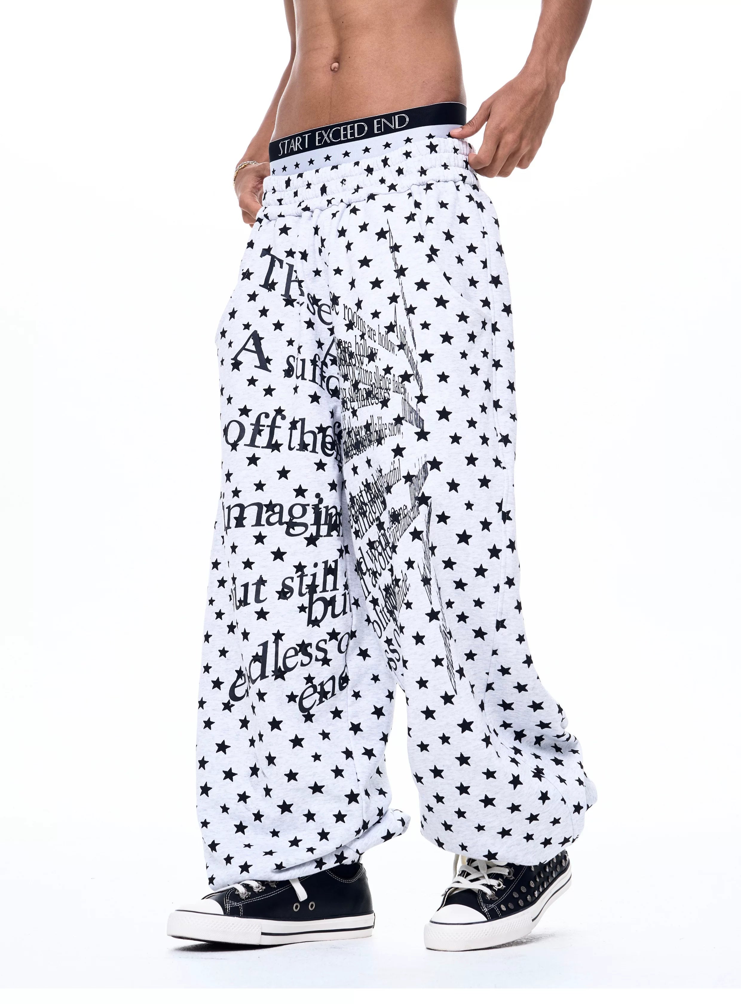 Men's Star Polka Dot Print Joggers