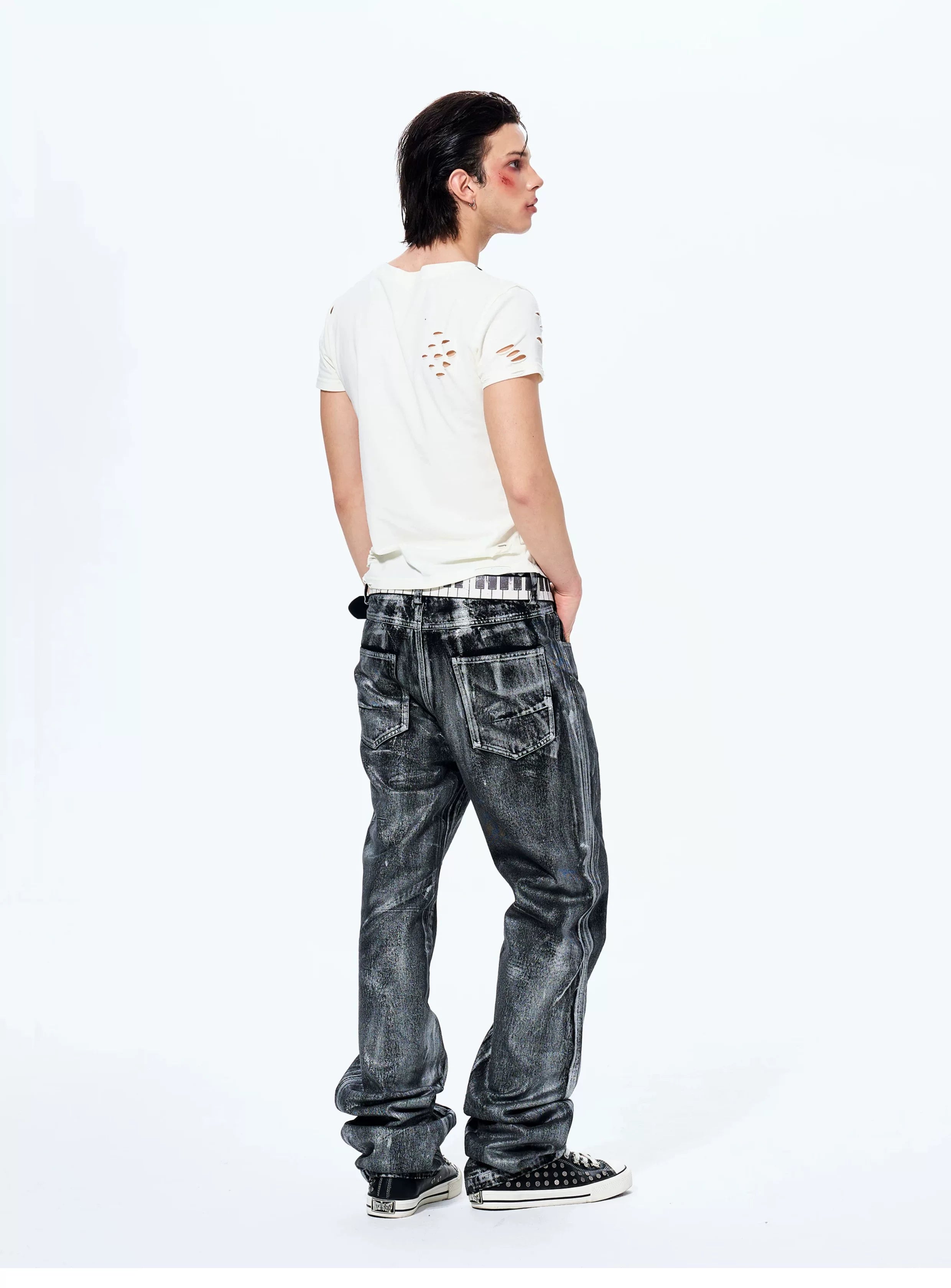 Men's Heavy Silver Straight Leg Jeans