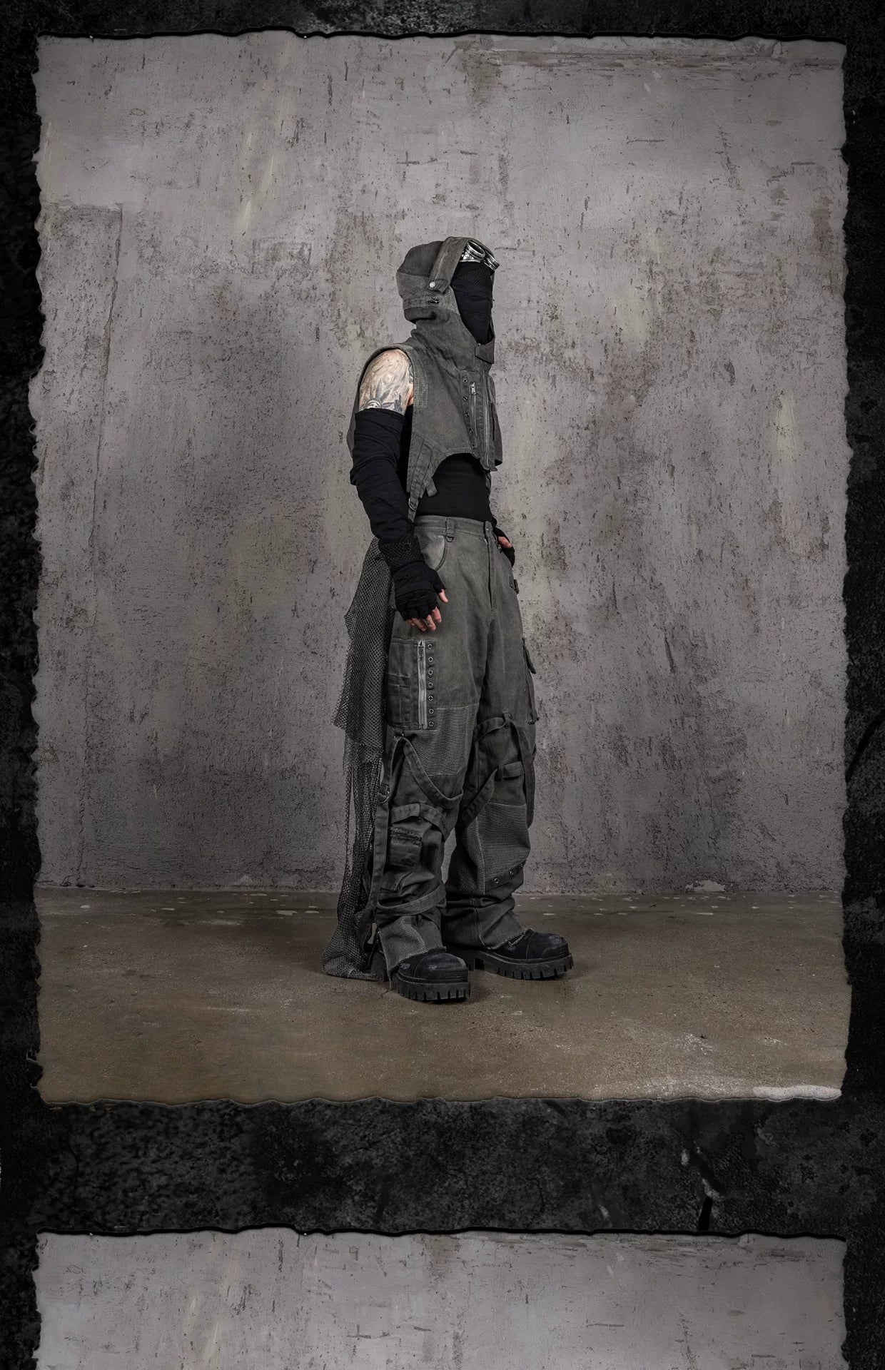 Distressed Patchwork Heavyweight Scavenger Vest