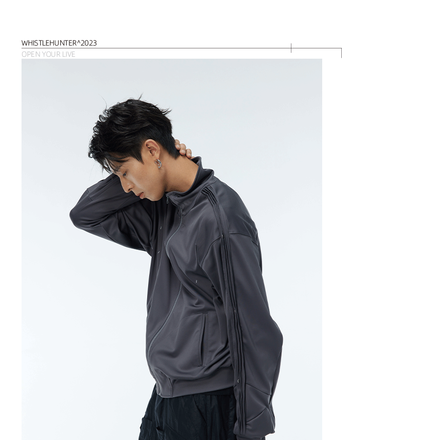 Two-Color Stretchy Cooling Quick-Dry Zip Sweatshirt