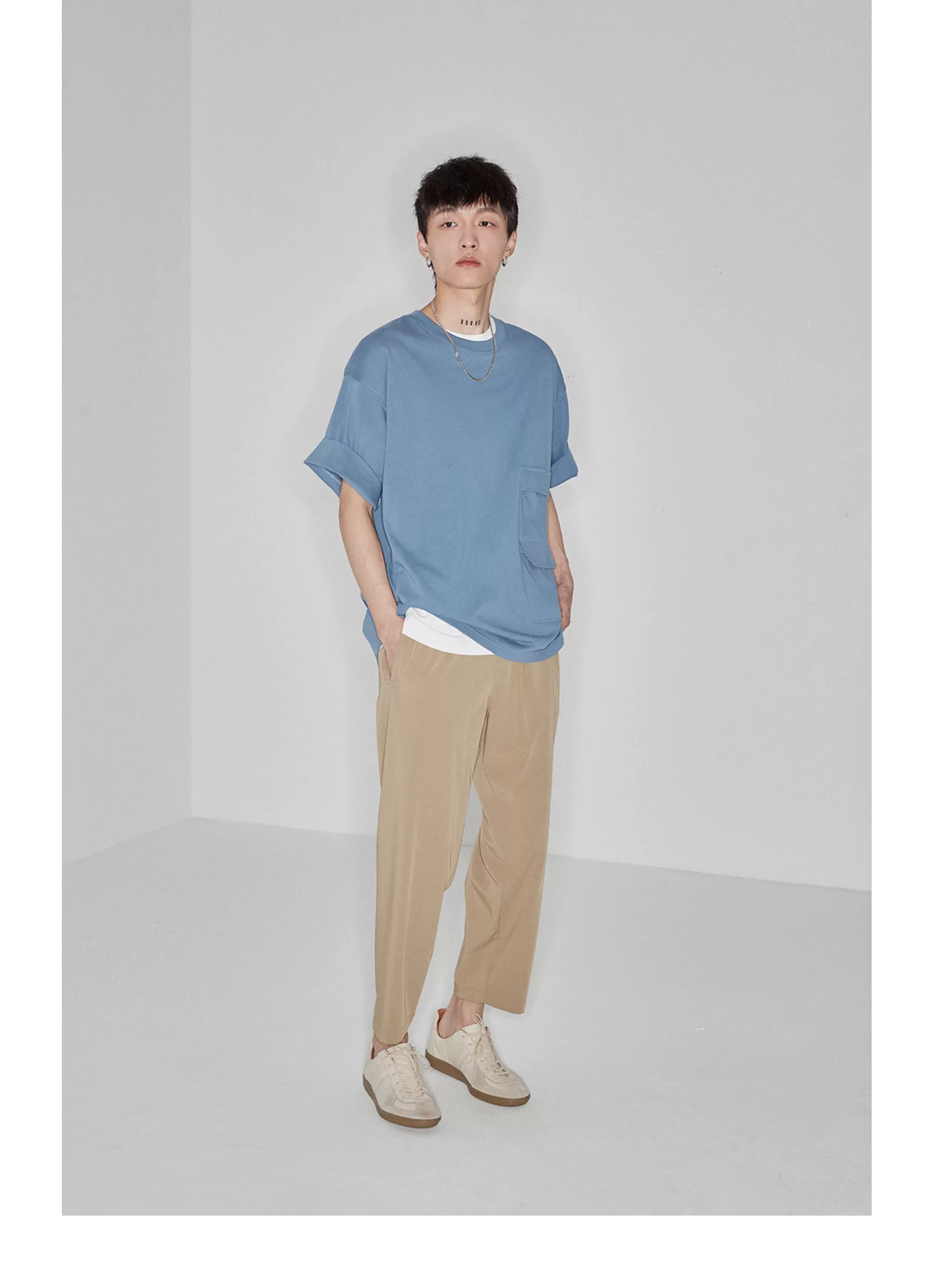 Drapey Stretchy Elastic Waist Cropped Pants