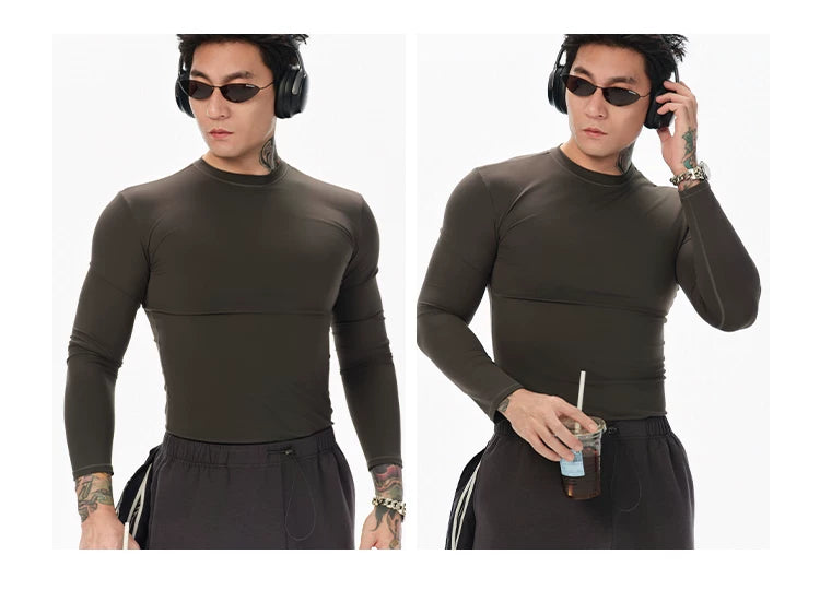 Soft Quick-Dry Fitted Long-Sleeve Top