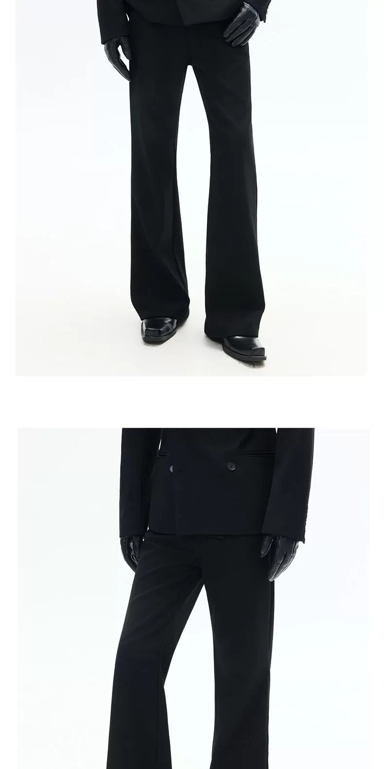 Black Straight Leg Casual Pants
