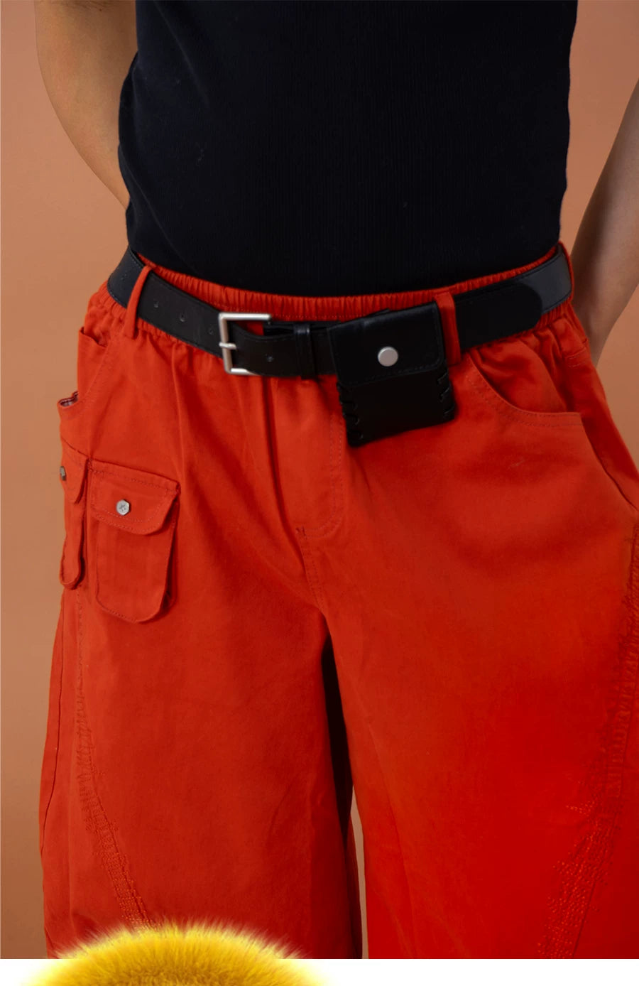 Men's Y2K Green Orange Cargo Pants