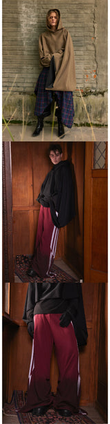 Dark Bat-Sleeve Hooded Cloak Coat