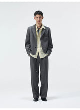Short Two-Button Merino Wool Blazer