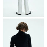 Two-color Fitted Long-sleeve Turtleneck Tee