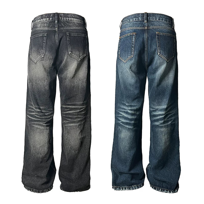 Wave Whisker Loose Flared Jeans