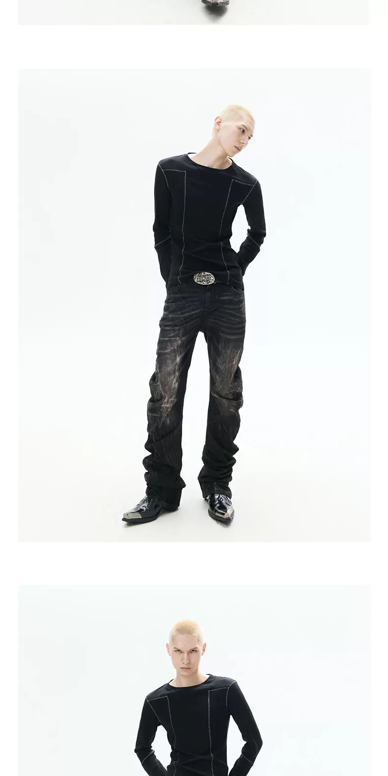 Basic Black Fitted Long Sleeve Tee