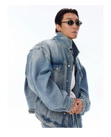 Structured Heavy Wash Denim Jacket