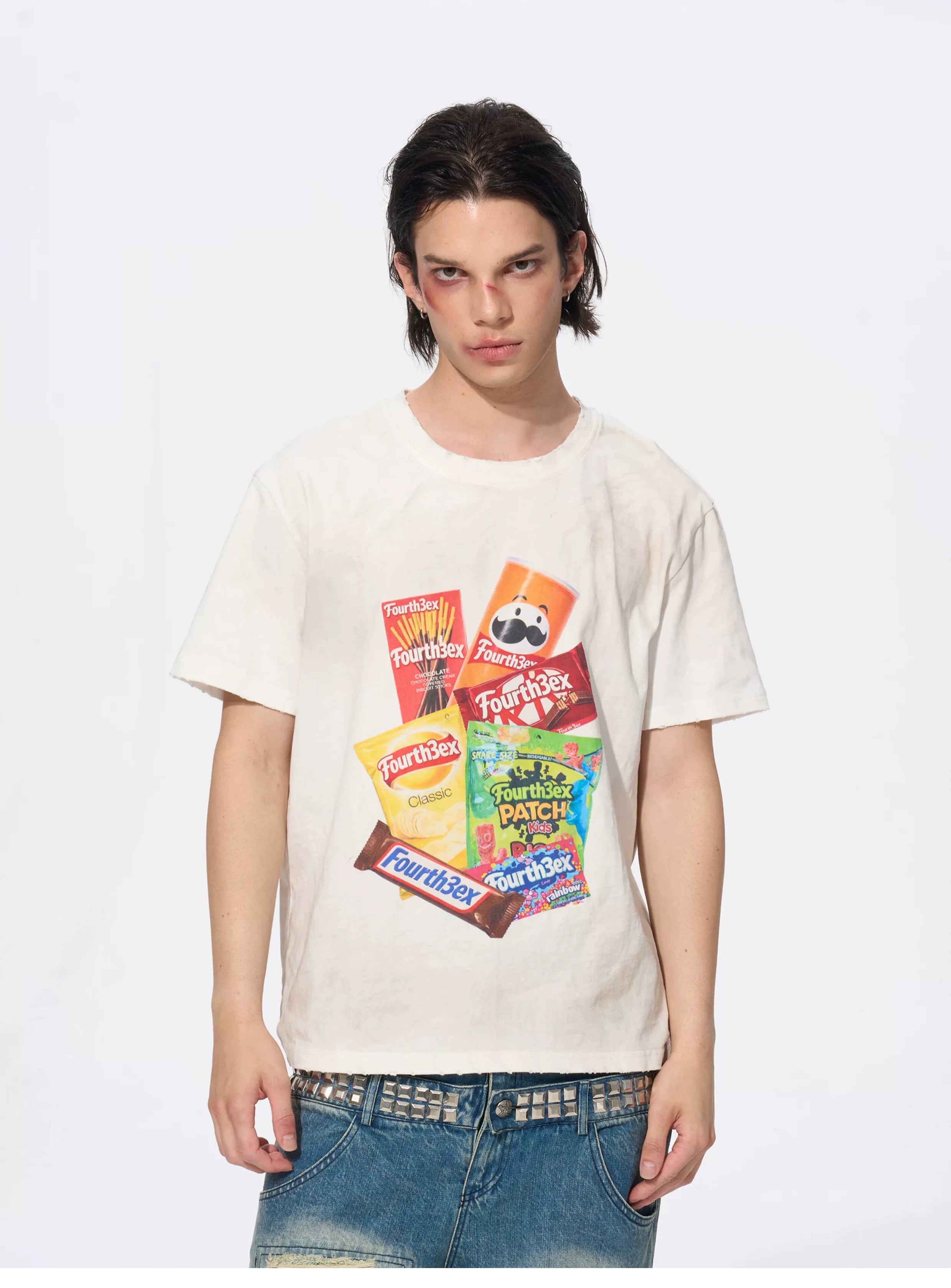 Men's Snack Print Washed Cotton Tee