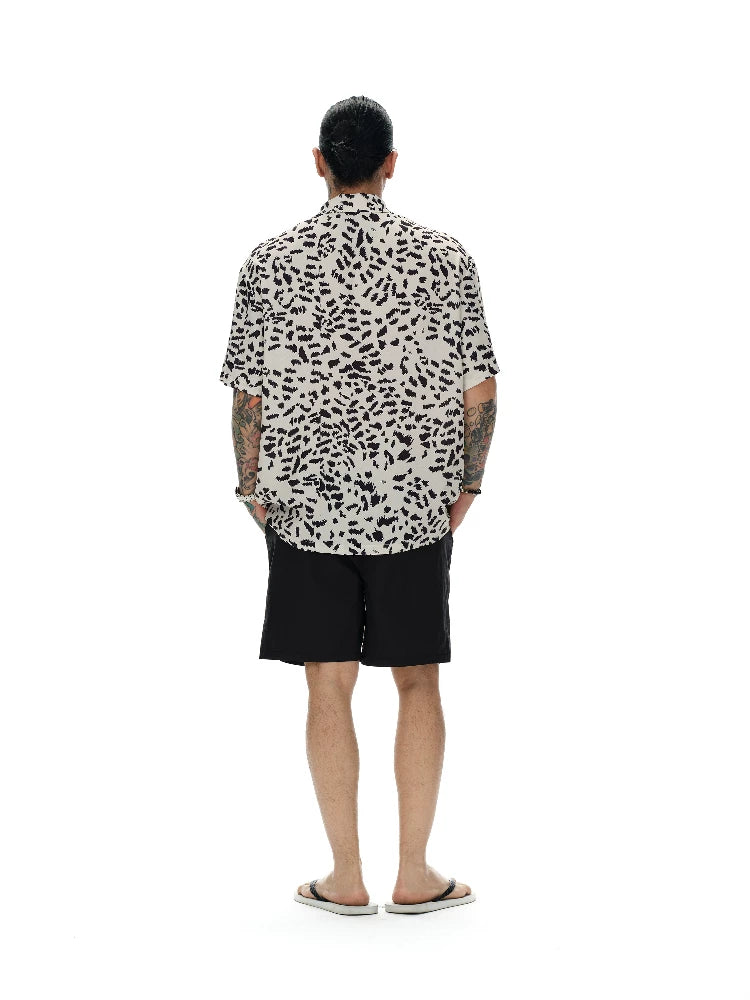 Men's Spotted Cuban Collar Shirt