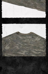 K.I.A. Hand-Cut Distressed Camo Tee