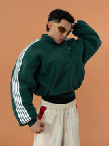 Men's Red Green Faux Shearling Jacket