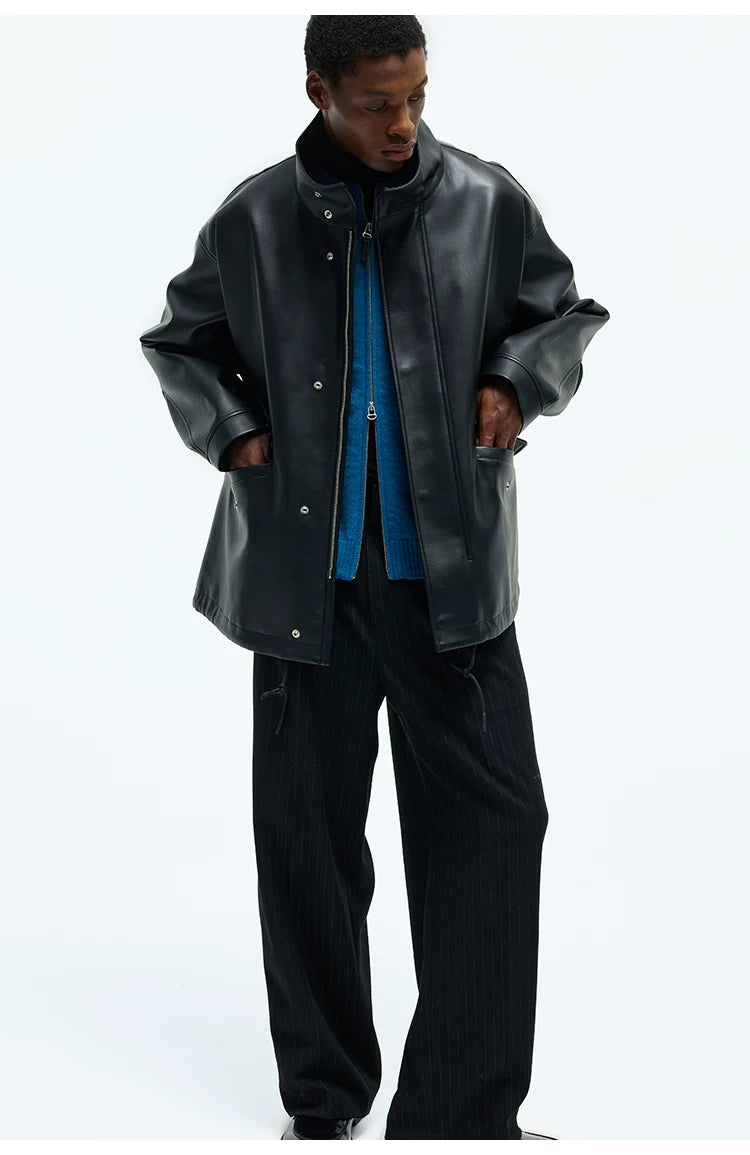 Merino Wool Cashmere Zip Crew Cardigan