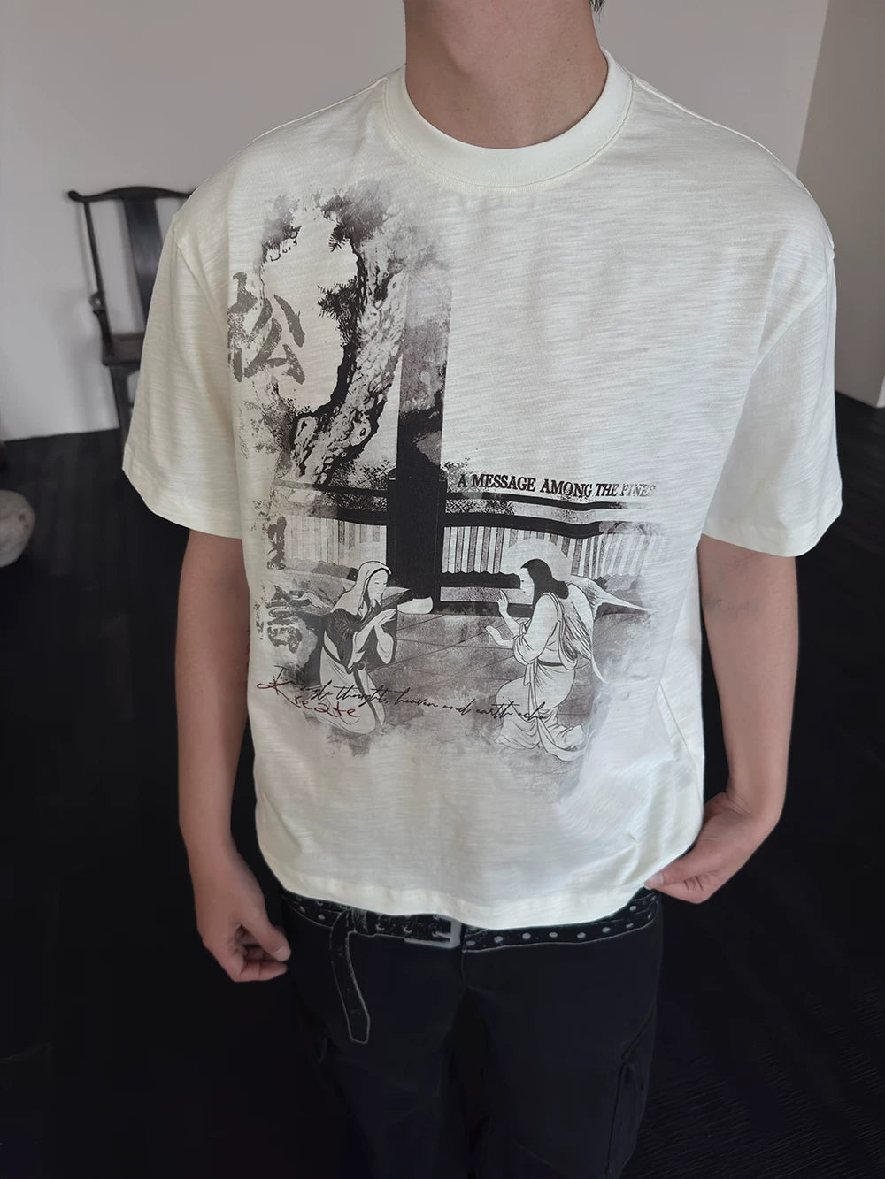 Ink Print Quick-drying Loose Cotton Tees